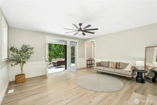 2nd living room with french doors to trex deck venue