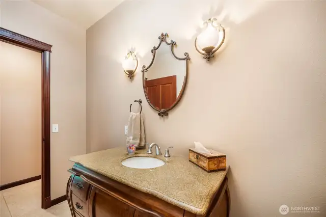 There is an additional powder room with sink and toilet on the first level.