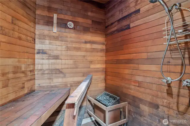 sauna room off laundry but seller has never used. AS IS