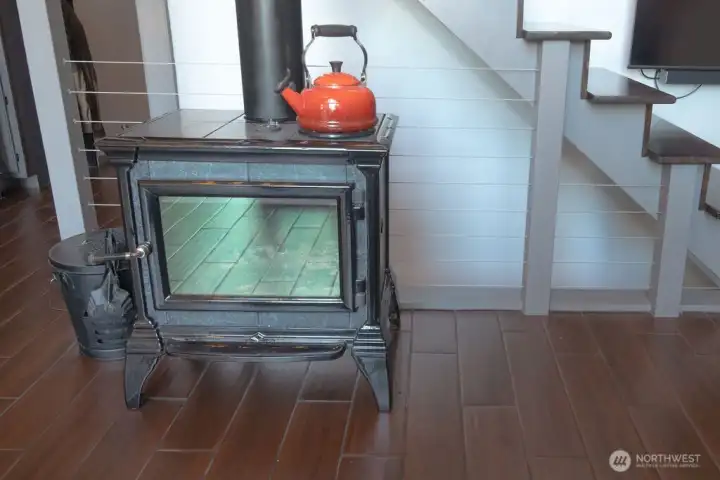 High end wood stove with soap stone