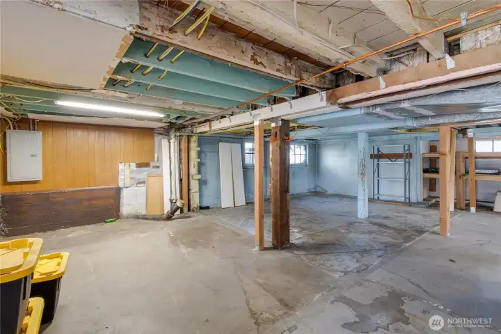 Basement has an abundance of Storage