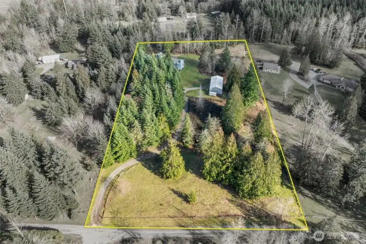 Property lines are approximate to show the area-5 acres.  Property has a survey.