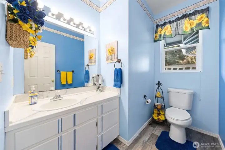 Half bath downstairs is so pretty!