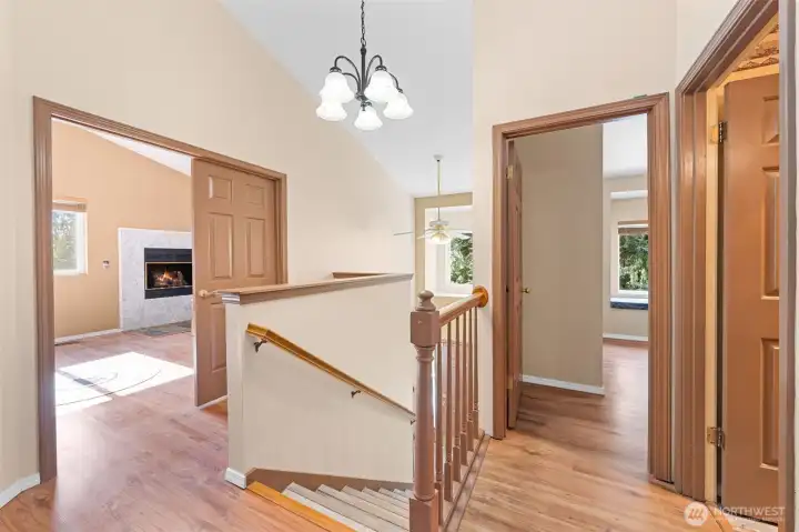 Area at the top of the stairs is so open