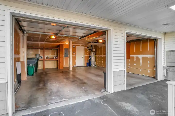 2 car garage with storaage