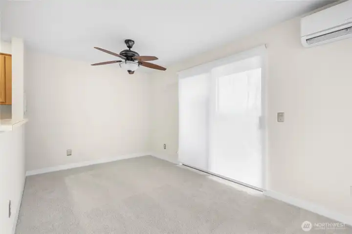 Dining Room with Sliding door to outside storage
