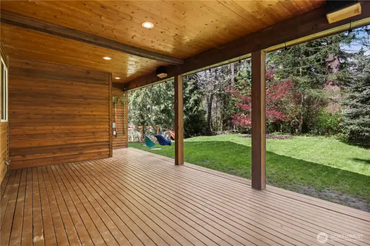 covered back porch off the dining area...offers year around enjoyment