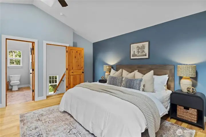 private primary bedroom suite upstairs