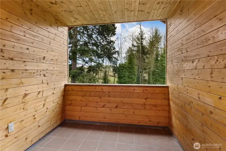 covered porch off Primary bedroom