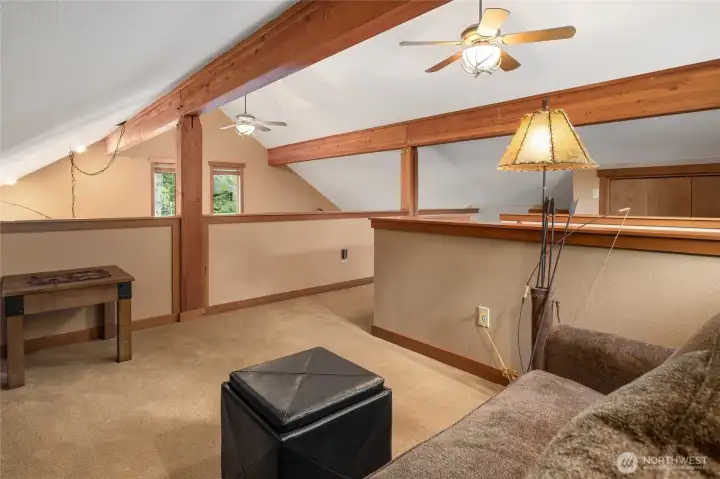 A view of the upstairs loft area.