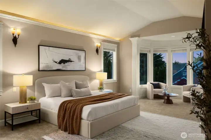 Opulent Primary Suite with Juliet Balcony and sitting space Opulent Primary Suite with Juliet Balcony and sitting space