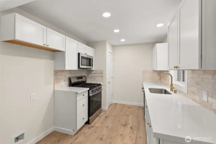 New cabinets in kitchen with pantry