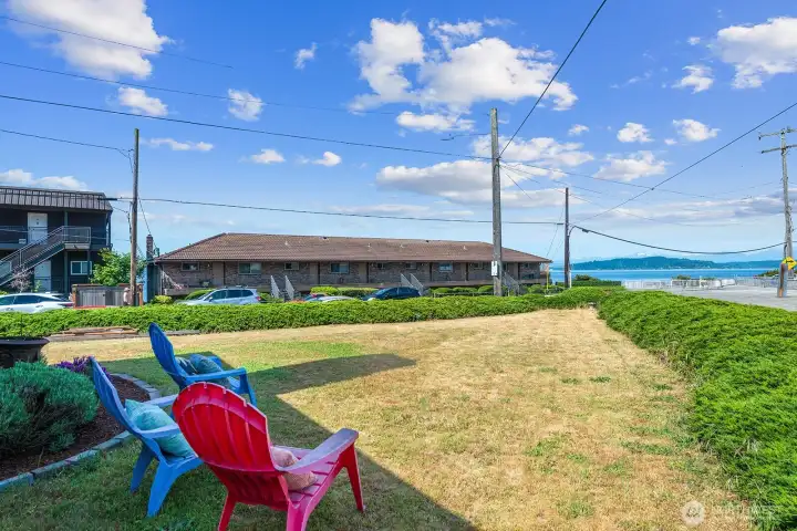 Shared lawn amongst the three units