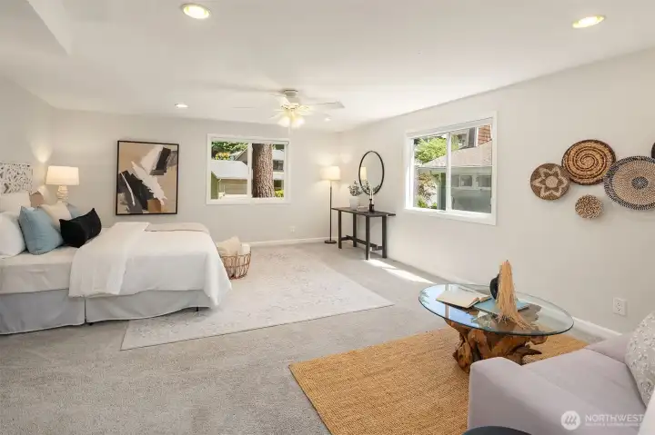 Upstairs, your generously sized primary suite awaits you.