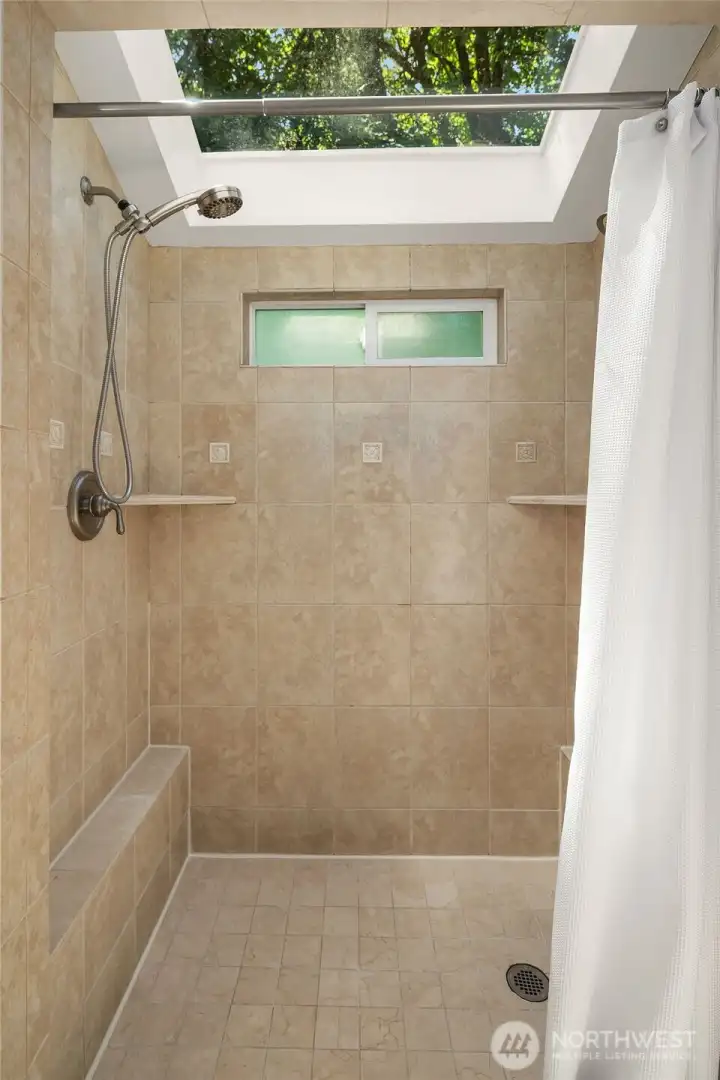 Start your day in the sunshine with a sky-lit shower!