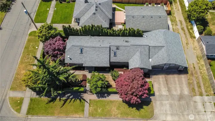 Corner lot with established landscaping. Corner lot with established landscaping.
