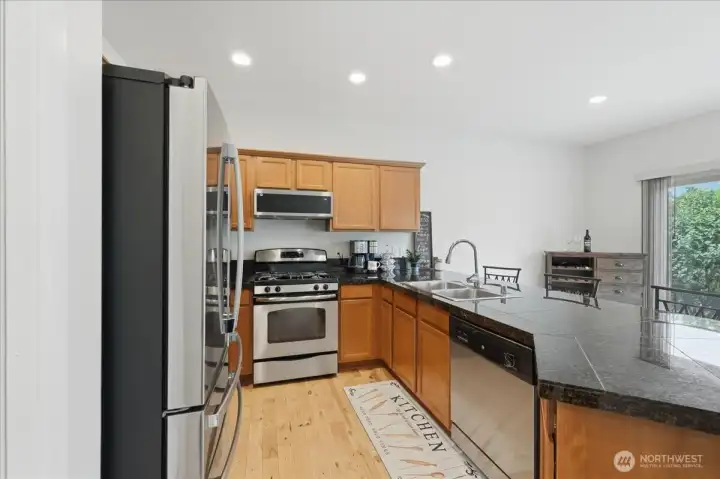 Open Kitchen-Granite Counter Tops-All S.S. Appliances Include New Refrigerator