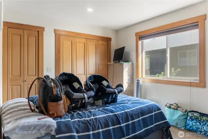 Primary bedroom on main floor with attached full bath. Primary bedroom on main floor with attached full bath.