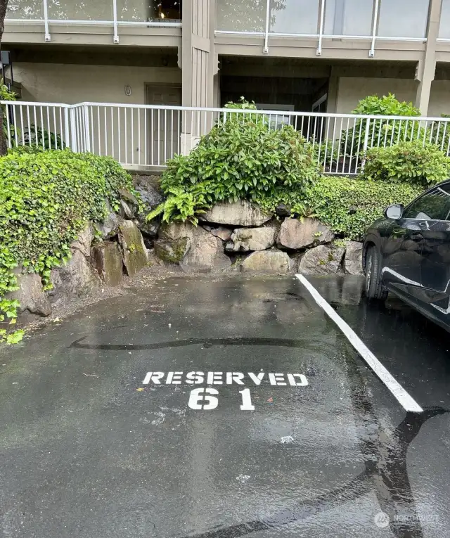Reserved parking spot #61