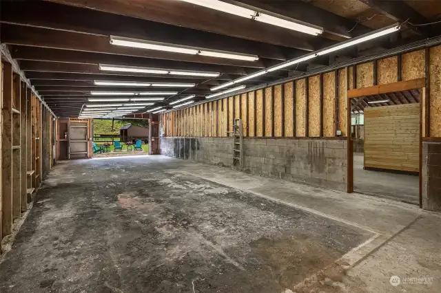 Shop area inside barn