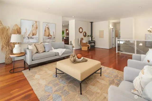 Generous living room upon entry