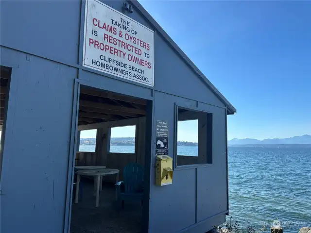 BBQ Shelter at community beach