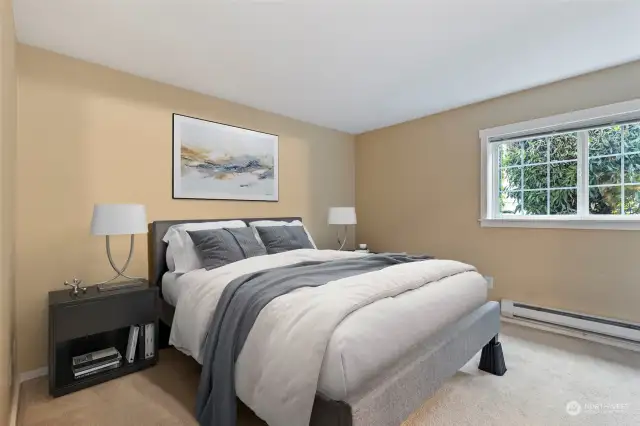 Master bedroom with full bath and walk in closet