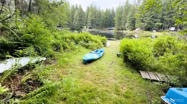 A perfect landing spot to hang out after a paddle across the lake or enjoy an evening by the fire.