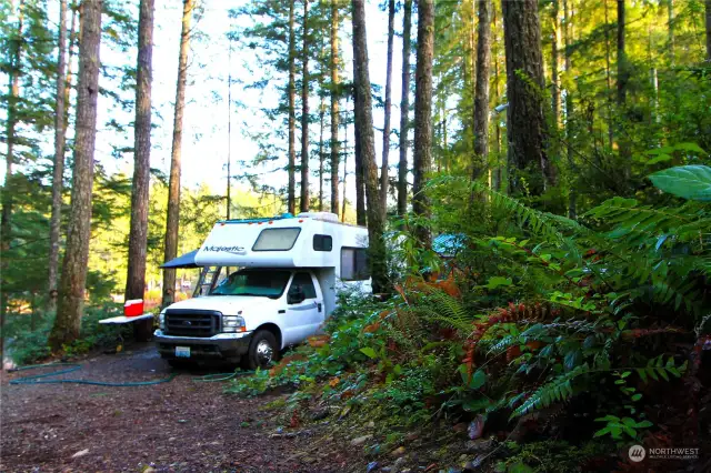 The RV pad with power and water service.