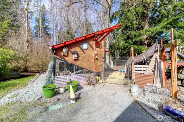 Duck coop.  Chickens and duck stay if desired by buyer