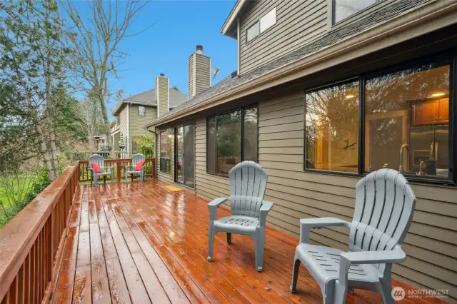 Enjoy two decks and a private stamped concrete patio—ideal for grilling or relaxing on warm summer evenings.