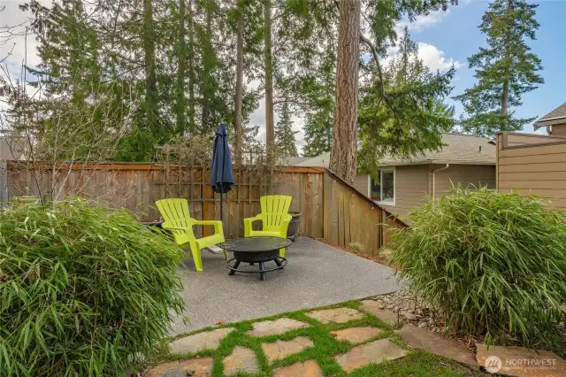 Smores, wine or just sit back and relax in this wonderful back yard.