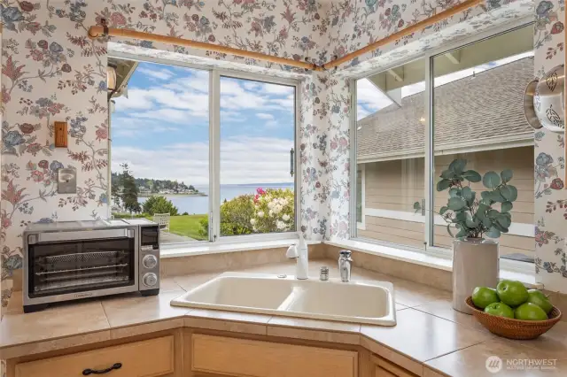Even a view while you are washing up.