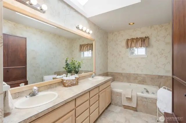 Primary Bath with tub.
