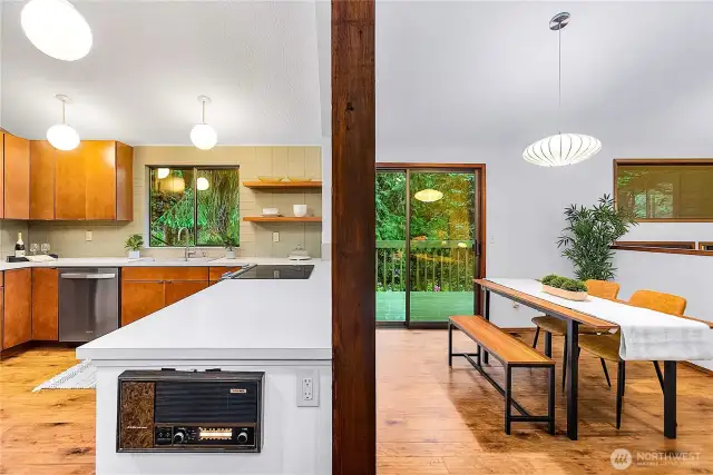 Open-concept kitchen and dinning room