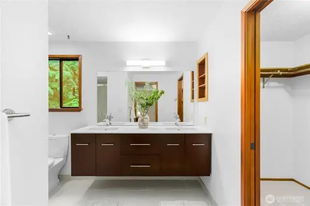 Primary bathroom and walk in closet
