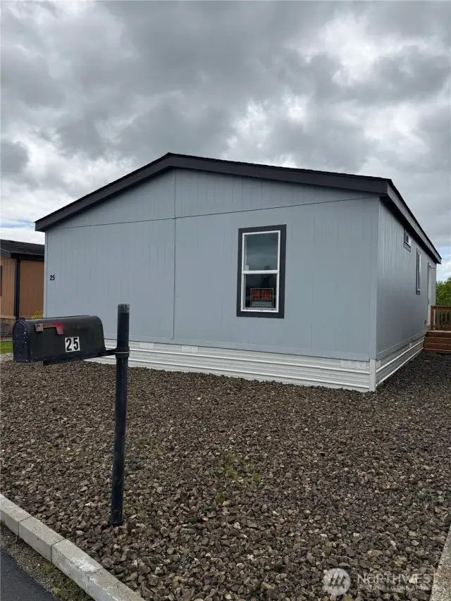 Exterior facing road