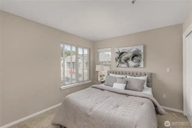 Spacious Second Bedroom featuring new paint and carpet!