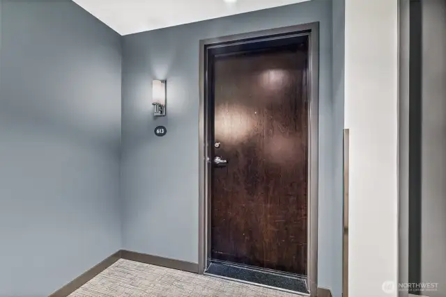 Unit #613 is at the end of a hallway, providing a quiet location.