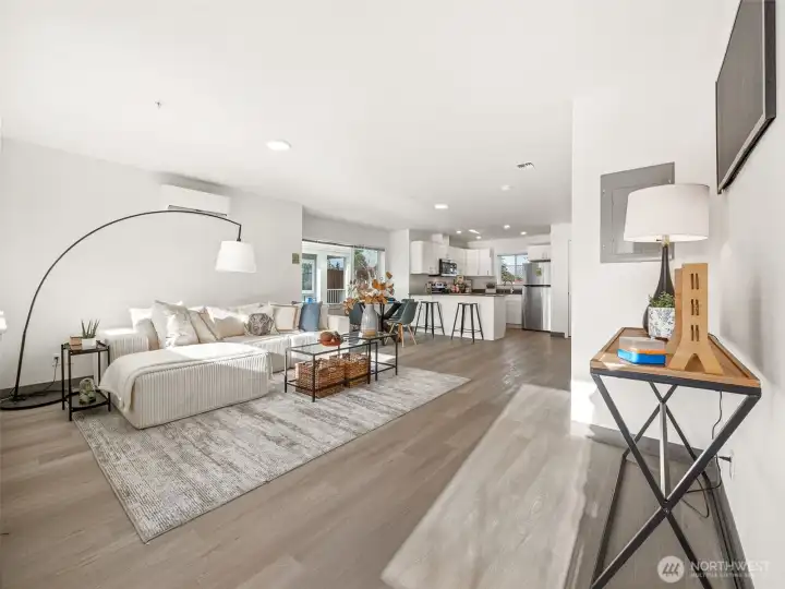 Open concept with lots of natural light