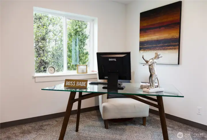 Third room staged as an office. Staging is removed.