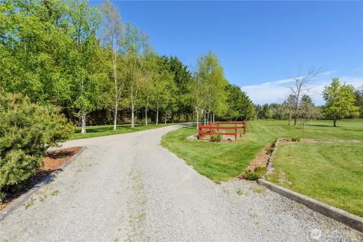 Large circular driveway makes it easy for guests and additional parking