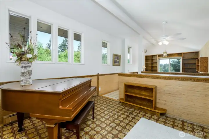 View of the library/study from the loft/sitting room