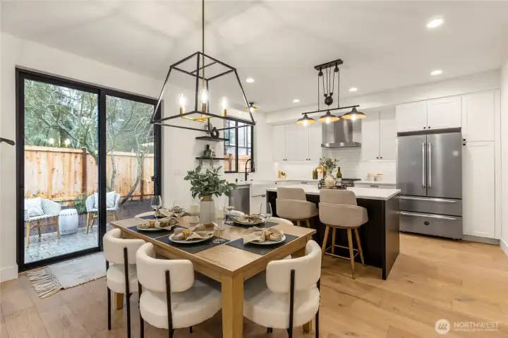 Sliding glass door provides quick access from the dinning room to the patio.