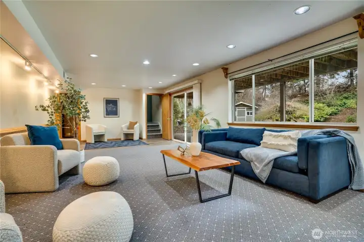 This lower level has so much natural light!