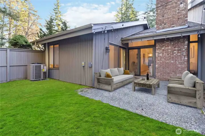 Lovely flat, fenced backyard.
