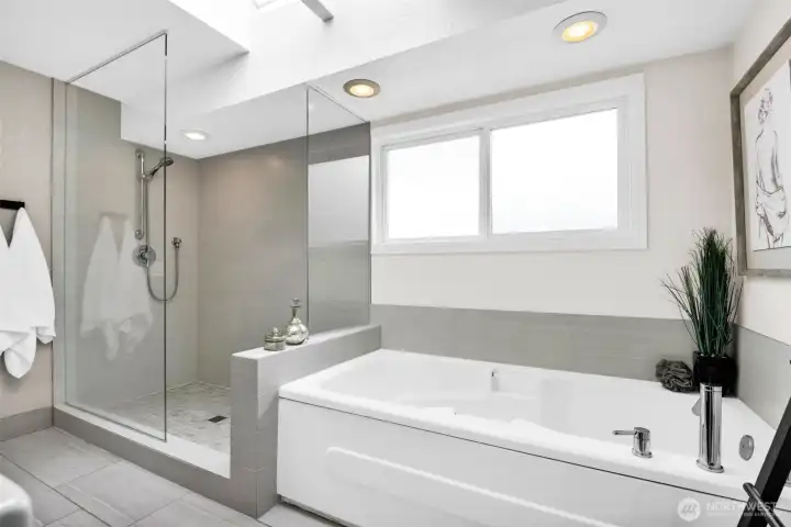 Skylights and luxurious shower