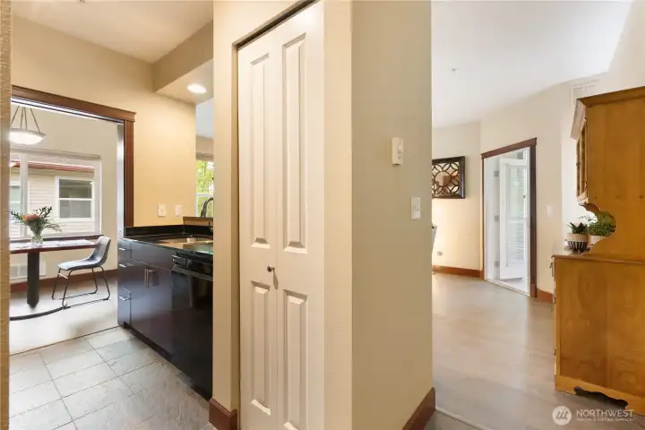 Entry into the kitchen and living space
