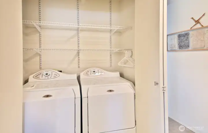 Washer & Dryer convey. Additional storage space here, too!