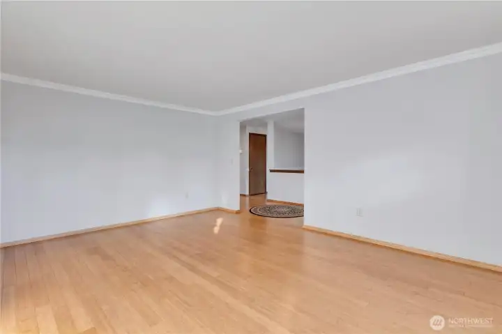 Reverse view of this large living room